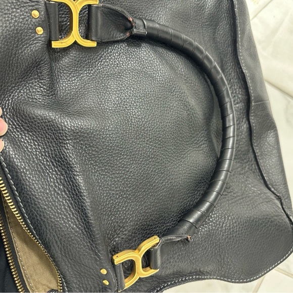 LARGE Chloe Black Leather Bag - Picture 7 of 9
